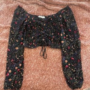 Black floral top